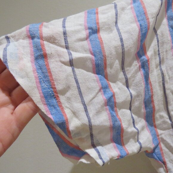 RAILS Thea Top in Tahiti Stripe Linen Blend Oversized Gauzy Boho Beachy - Size M - Picture 5 of 13